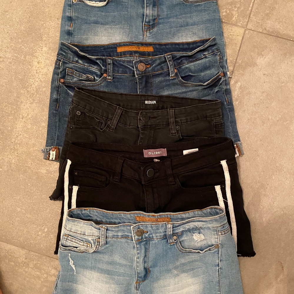 5 pairs of teen designer denim shorts
